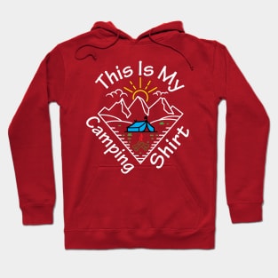 This Is My Camping Shirt Funny Triangle Colour Line art retro design Hoodie